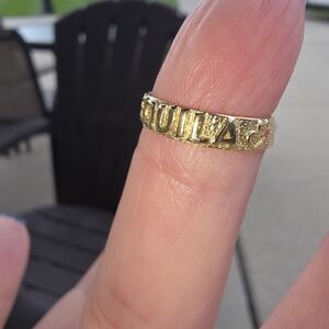 Gold Heart Name Ring